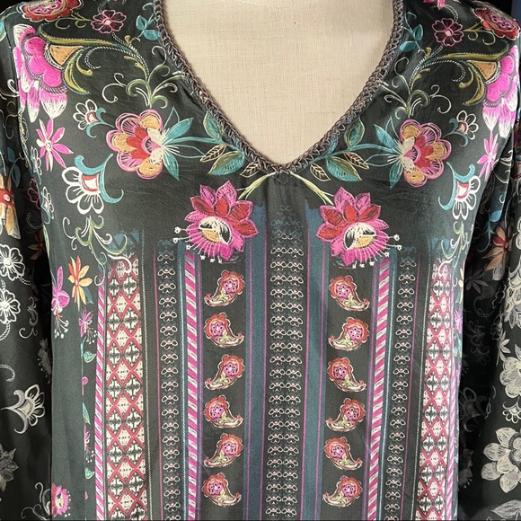 Johnny Was Forza Carson Silk Floral Blouse XS - Picture 2 of 12
